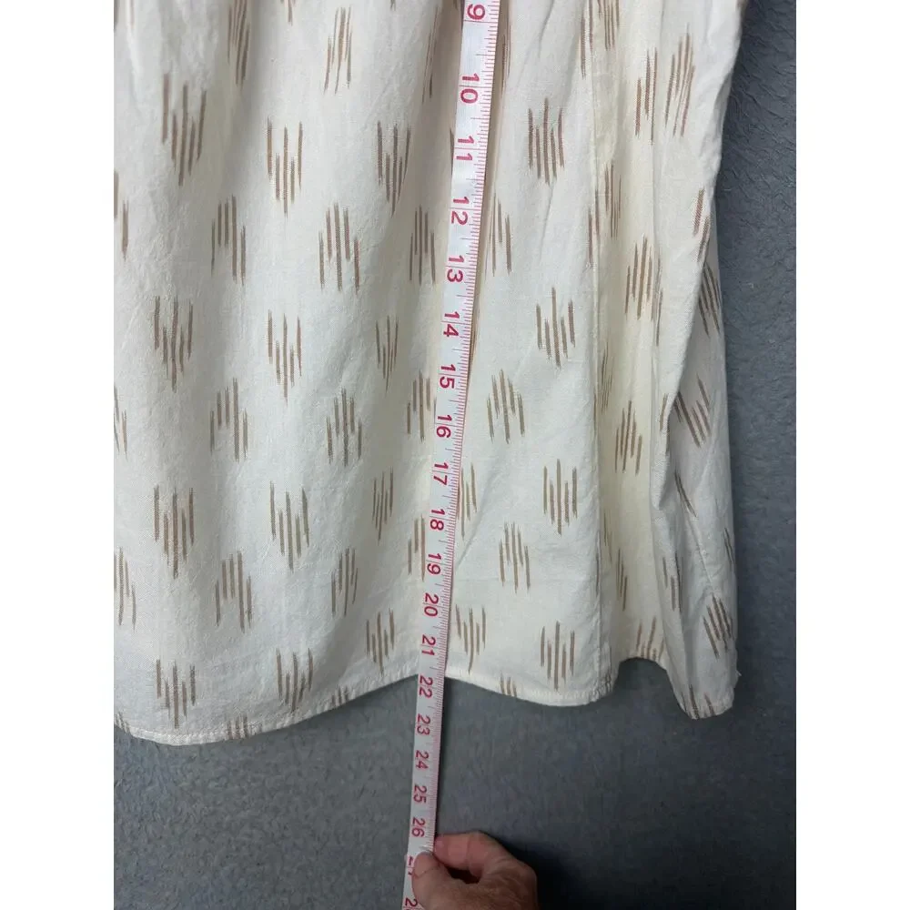 Madewell XS Smocked Ruffle-Strap Tank Top Ikat Pattern Size M Boho Indie Coastal - Picture 5 of 8